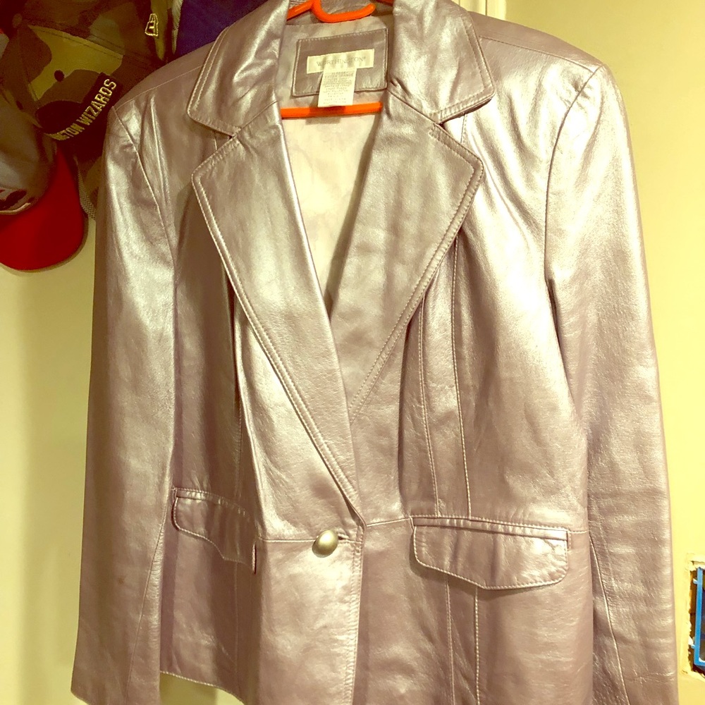 Lilac leather blazer from JCPenney size XL great Xmas gift